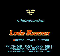 Lode Runner title screen for Famicom
